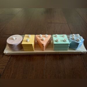 NIP Wood Geometry Five-set Column Building Blocks